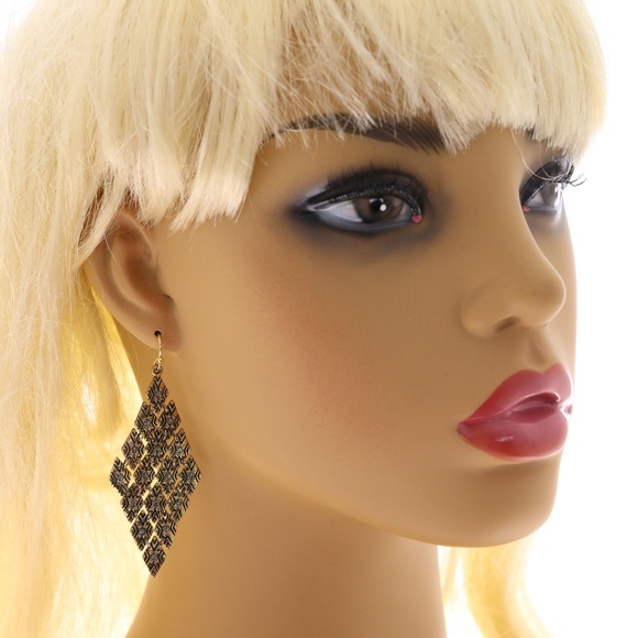 Express Drop-Dangle-Earrings Gold NWT - Picture 2 of 4